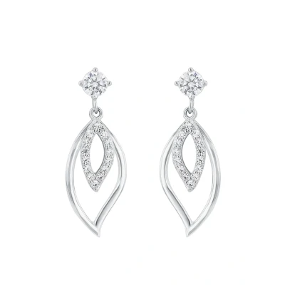 Abbildung von Amor Ohrhänger 925 Sterling Silber Damen Ohrschmuck, mit Zirkonia synth., 2,8 cm, Silber, Kommt in Schmuck Geschenk Box, 2016421