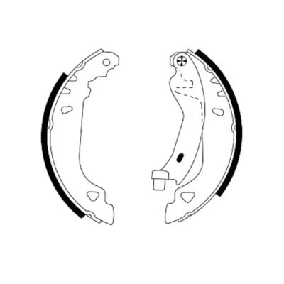 Abbildung von TEXTAR 91049100 Bremsbacken 180 32 mit Handbremshebel LANCIA: Y, FIAT: Punto I Hatchback