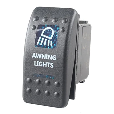 Abbildung von Mintice™ 12V KFZ Blau LED Licht Beleuchtet Wippenschalter Kippschalter Auto Armaturenbrett Schalter Awning Light
