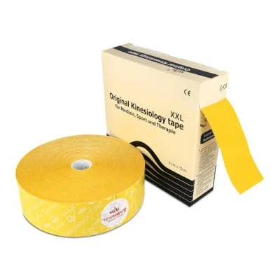 Abbildung von Nasara Original Kinesiologie Physio XXL Tape für Sport und Medizin, Rollengröße 5cm x 32m, Gelb