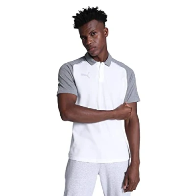 Abbildung von Puma Teamcup Casuals MIT Knopfleiste UND LOGO Poloshirt, Herren, Größe: Large, Weiss