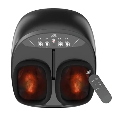 Abbildung von Snailax Fußmassagegerät mit Wärme, Shiatsu Fussmassagegerät elektrisch Kneten Kompression Vibration Rollen, Massage für Fuß, Fußwärmer Fernbedienung, Geschenke Frauen/Männer