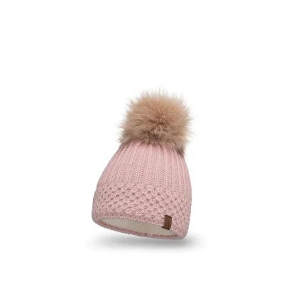 Abbildung von VIVISENCE Wintermütze Mit Bommel Damen Perfekte Passform Warmes Bommelmütze Herbst Frauen Mütze Für Winter Aufgerolltem Design Extra Wärme Ideal Kalte Wintertage Modell, Rosa,Einheitsgröße