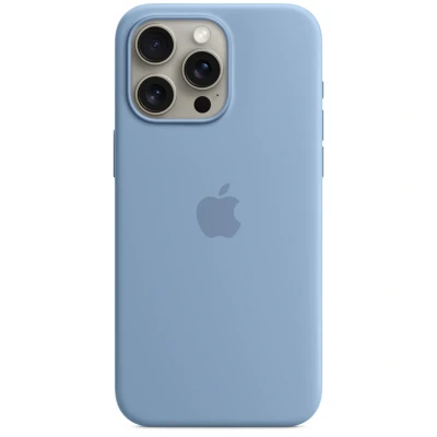 Abbildung von Apple MagSafe Silikon Back Cover Hellblau iPhone 15 Pro Max