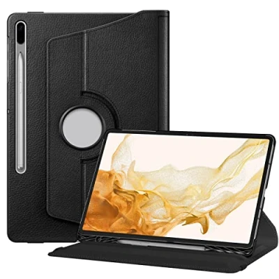 Abbildung von Fintie Hülle für Samsung Galaxy Tab S8 Plus 2022/Tab S7 FE 2021/Tab 2020 12.4 Zoll, 360 Grad Drehbar Verstellbare Schutzhülle mit S Pen Halter, Auto Schlaf/Wach Funktion, Schwarz