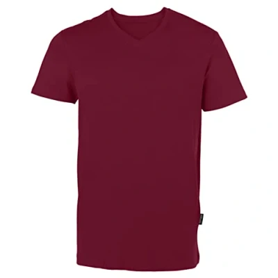 Abbildung von HRM Herren Luxury V Neck Tee, bordeaux, Gr. 2XL I Premium T Shirt Ausschnitt aus 100% Bio Baumwolle Basic bis 60C waschbar Hochwertige &amp; nachhaltige Bekleidung