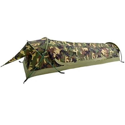Abbildung von GEERTOP Ultralight 1 Person wasserdichtes Bivy Zelt, grün, im Freien Schlafsack, Camping Bivvy Bag Decke wiederverwendbar für Outdoor Camping, Wandern, wasserdicht (Schwarz)