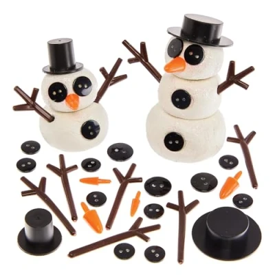Abbildung von Baker Ross FX867 DIY Schneemann Zubehör Set Packung mit 120, Weihnachts Kunsthandwerk Deko Sets für Kinder, Mittel