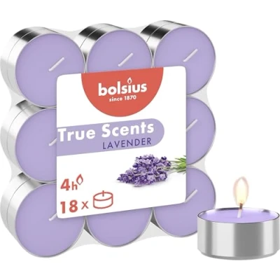 Abbildung von bolsius True Scents Tea Lights, Wachs Baumwolldocht, Lavendel, Einheitsgröße, 18