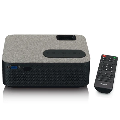 Abbildung von Lenco LPJ 700 Mini Beamer Bluetooth Projektor 4000 Lumen 30.000 Stunden Lebensdauer Full HD 5.0 2 x HDMI USB Fernbedienung Schwarz/Grau