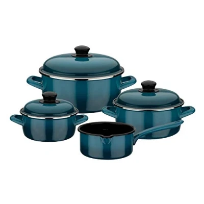 Abbildung von GSW 190107 Kochtopf Set Blue Shadow 7 tlg, Stahl Emaille