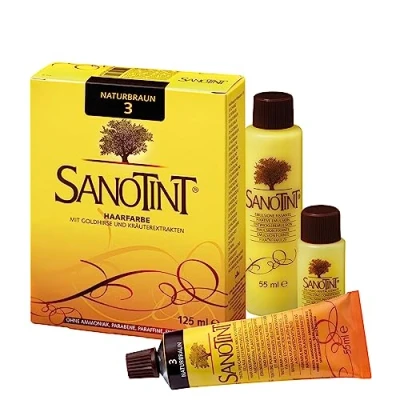 Abbildung von Sanotint Haarfarbe Nr. 03 „Naturbraun“ 1x 125 ml Naturnahe Mit wertvollen pflanzlichen Wirkstoffen Goldhirse, Traubenblätterextrakt, Olivenextrakt und Birkenextrakt