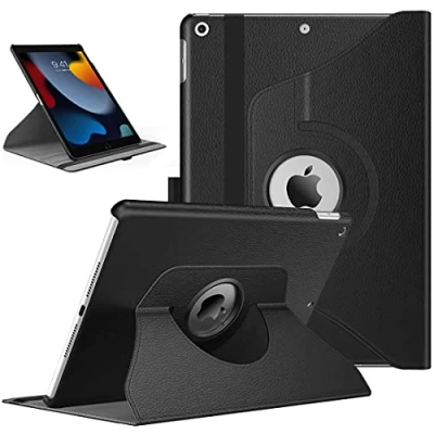 Abbildung von TiMOVO Hülle für Neu iPad 9. Gen 2021 / 8. 2020/7. 2020 10,2 Zoll, 360 Grad Drehung Schutzhülle Drehbar Ständer Magnetisch Auto Schlaf/Wach Schwarz
