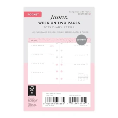 Abbildung von Filofax Confetti WTV Illustrated Diary Refill Pack Pocket 2025