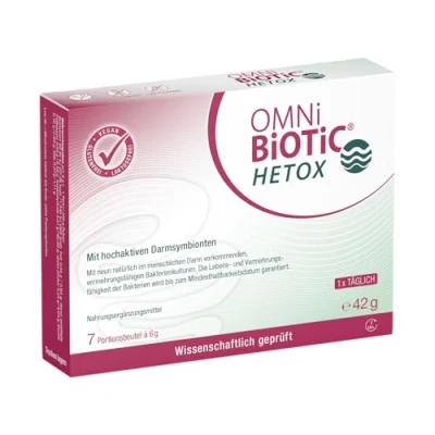 Abbildung von OMNi BiOTiC HETOX 7 Portionen (42g) 9 Bakterienstämme 15 Mrd. Keime pro Tagesdosis Pulver Vegan Glutenfrei Lactosefrei Zur täglichen Anwendung