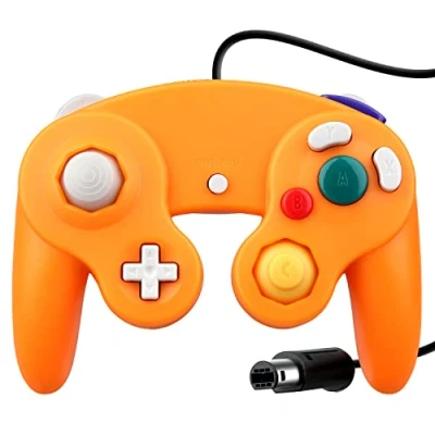Abbildung von OSTENT Verdrahtet Schock Controller Spielcontroller Kompatibel für Nintendo Gamecube NGC Videospiel Farbe Orange