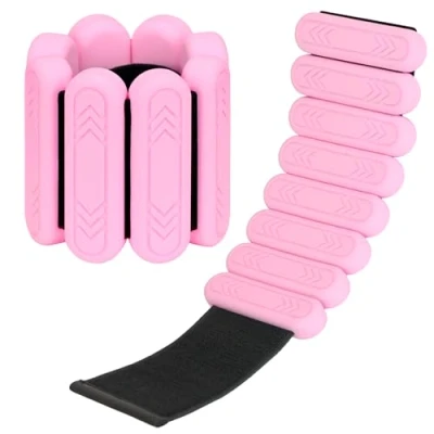 Abbildung von Smlper 2 Pcs Verstellbare Handgelenkgewichte Knöchelgewichte Set(2*0,25 kg &amp; 2*0,5 kg)Tragbare Gewichtsmanschetten für Damen und Herren,knöchelgewichte Set Pilates,Tanz,Yoga,Gehen,Jogge,Aerobic