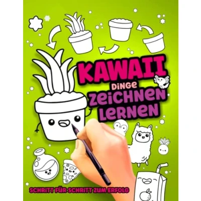 Abbildung von KAWAII ZEICHNEN lernen für Kinder 80 Schritt Anleitungen: süße Dinge, Figuren und Tiere einfach malen Buch zum ... Anleitung 160 Seiten DIN A4