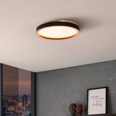 Abbildung von Eglo 900411 Deckenleuchte MONTEMORELOS Z Kunststoff m.Kristalleffekt schwarz LED 17,8W 2700 6500K H:5cm Ø42cm dimmbar mit Connect Funktion
