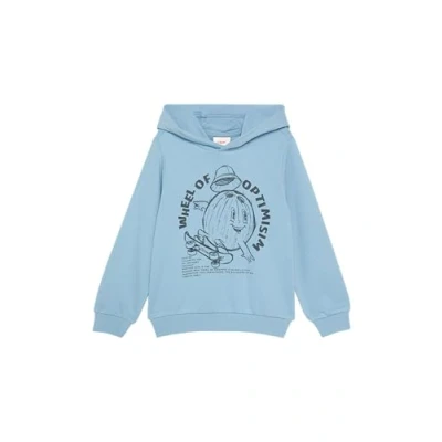 Abbildung von s.Oliver Oversized Hoodie mit Frontprint himmelblau 116/122