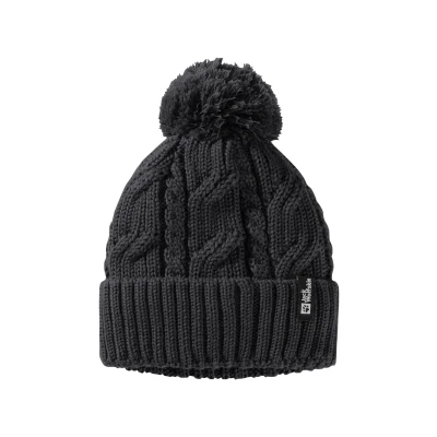 Abbildung von Jack Wolfskin Unisex Pompom Beanie Mütze, Black, Einheitsgröße