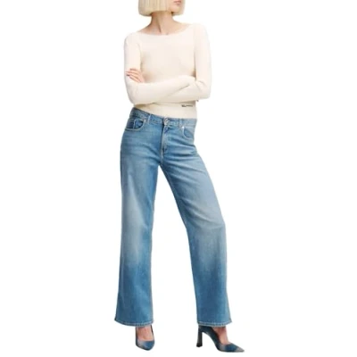 Abbildung von Karl Lagerfeld Jeans MR Relaxed Fit, Damen, Größe: 29x32, Washed mid blue