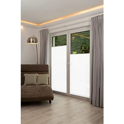 Abbildung von K home 421614 28 Klemmfix Plissee Weiß 45 x 210 cm (B L) Lichtschutz +++ Moderne Crushed Optik