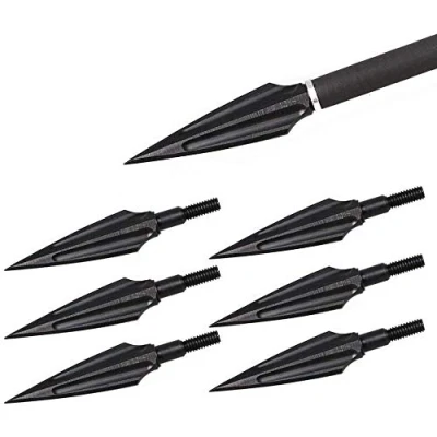 Abbildung von Namvo 6pcs Blut Trough Willow Pfeile Metall Bogenschießen Broadheads 135Grain traditionelle Outdoor Jagd Kopf Bogenpfeile für Recurvebogen Compoundbogen Langbogen