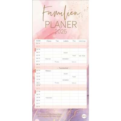 Abbildung von Watercolor Familienplaner 2025: Großer Familienkalender mit viel Platz für Termine und schönem Design: Organisationstool Blickfang in einem! Kalender 2025 5 Spalten. (Familienplaner Heye)