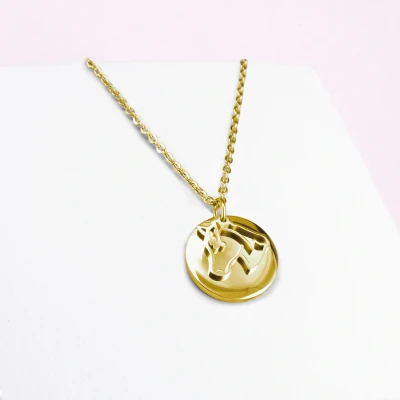 Abbildung von Ponytail&amp;Co Anhänger Münze mit Pferd Gold
