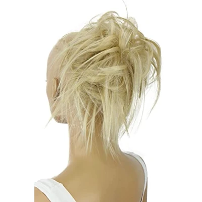 Abbildung von CAISHA Jumbo Haarteil Haargummi Dutt Flora Hochsteckfrisuren Brautfrisuren Natürlich Gewellt Unordentlich DM17cm Hellblond Mix G22F