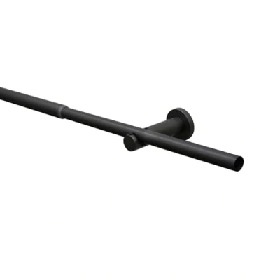 Abbildung von GARDINIA Gardinenstangen Set Sol, 1 läufig, Komplettstilgarnitur inkl. Befestigungsmaterial, Vorhangstange ausziehbar, Ø 16/19 mm, 120 210 cm, Metall, Black Nickel