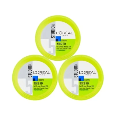Abbildung von L&#039;Oréal Paris Studio Line Invisi Fix Gel Creme Mineral Lange Haltbarkeit 24 Stunden Halt 5 Stark 3 Dosen à 150 ml