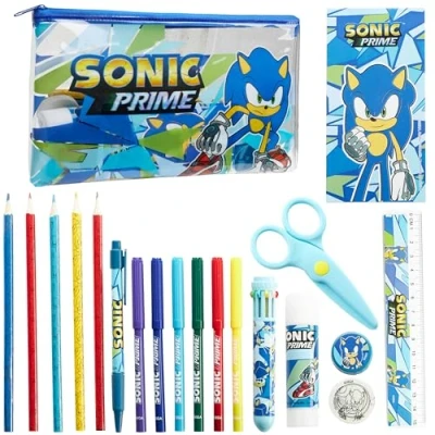 Abbildung von SONIC THE HEDGEHOG Federmappe Set mit School Supplies Geschenke für Jungs