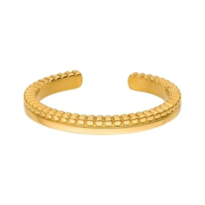 Abbildung von Purelei® Malihini Coin Ring Adjustable Filigraner, größenverstellbarer in Gold, Silber und Roségold Orientalisch inspiriertes Design Größen S/M M/L Edelstahl (M/L, Gold)