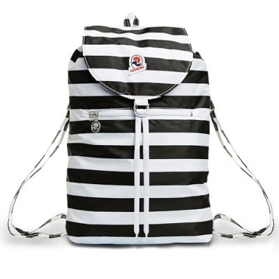 Abbildung von Invicta Tagesrucksack, Backpack für Reise Ausflüge &amp; Freizeit; Damen Herren, mit Hüftgurt faltbar weiß/schwarz, zweifarbiges Muster, 8 LT, Extra leicht, MINISAC NEXT