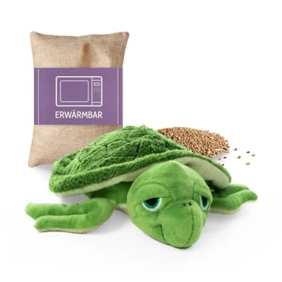 Abbildung von Habibi Premium Mini Deluxe Wasserschildkröte Wärmekissen/Stofftier f. Babys und Kinder herausnehmbare Hirsefüllung, zum Erwärmen in der Mikrowelle, 22 cm, 250 gr. (Schildkröte)