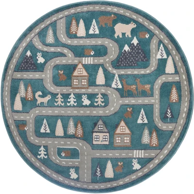 Abbildung von HANSE Home Kinderteppich »Adventures Streets«, rund, 8 mm Höhe, Spielteppich, fest, Kinderzimmer, Kurzflor, Spielunterlage