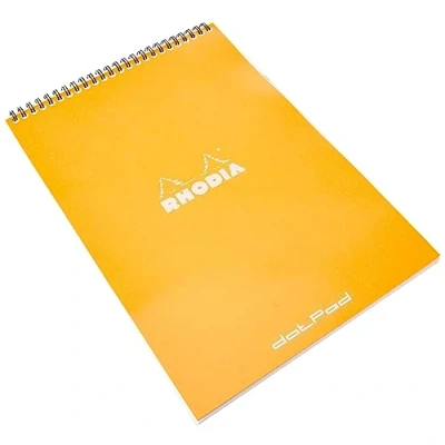 Abbildung von Rhodia 18503C Note Pad mit Doppelspirale, DIN A4, Dot Grid, 80 g, 21 x 29.7 cm, Blatt, orange