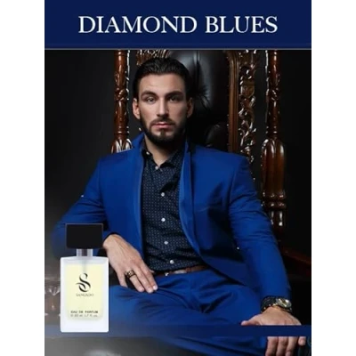 Abbildung von DIAMOND BLUES von SANGADO, Parfüm für Herren, 8 10 Stunden Langanhaltend, Luxuriös duftend, Aromatisch Fougere, Zarte französische Essenszen, Extra konzentriert (Eau de Parfum), Verführerisch, 50ml