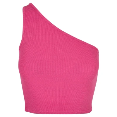 Abbildung von Urban Classics Cropped Asymmetric Top, Damen, Größe: 4XL, Brightviolet