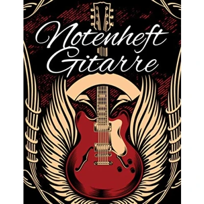 Abbildung von Notenheft Gitarre: Blanko Leere Tabs und Akkorde Große Lineatur GItarre Schreibheft Notensysteme Tabulator Akkord Notenblock Ca. DIN A6