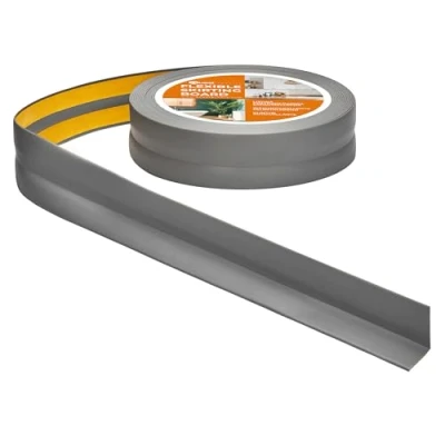 Abbildung von Quest Weichsockelleiste Selbstklebend 30 mm x Knickleiste Abschlussleiste für Küche Badezimmer Dichtungsband PVC Flexibel Wasserdicht Dekorativ 5 Meter Dunkelgrau