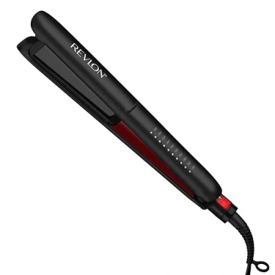 Abbildung von Revlon SmoothStay 25 mm Glätteisen mit Kokosnussöl Infusion + Reisebeutel (schwimmende Platten abgerundeten Kanten, anpassbare Temperatur bis zu 235 C) RVST2211P