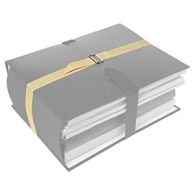 Abbildung von Exacompta 25er Pack Dokumentengurt 100cm mit Verschlussschnalle für Ordner Dokumentenmappen Aktenmappen Ringbücher Beige