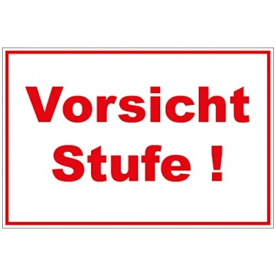 Abbildung von Schild Vorsicht Stufe ! aus Alu/Dibond 300x200 mm 3 stark