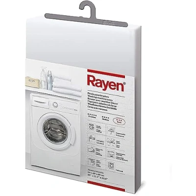 Abbildung von Rayen Waschmaschinenabdeckung Basic Frontlader Scheibenabdeckung Wasserdichte Waschmaschinen /Trocknerabdeckung Velcro Schließung Maße: 84x60x60 cm Durchsichtig