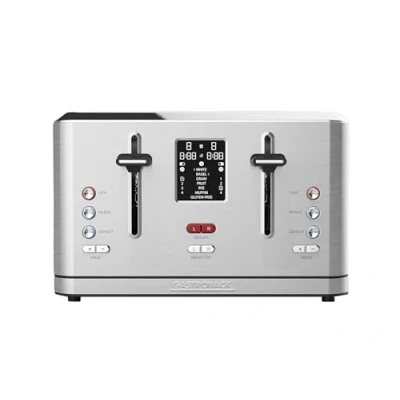 Abbildung von GASTROBACK #42396 Design Toaster Digital 4S, 4 Scheiben, intergrierter Brötchenaufsatz, 7 Toastprogramme, LCD Countdown Anzeige, 950 Watt, Edelstahlgehäuse, Silber