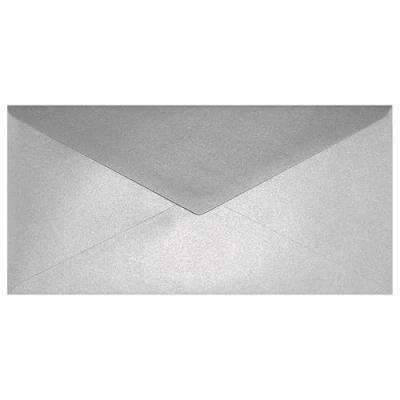 Abbildung von Netuno 100 Briefumschläge Perlmutt Silber DIN lang 110x 220 mm 120g Aster Metallic Silver silberne Umschläge DL schick edel Briefkuverts schön für Einladungs Karten Hochzeit Geburtstag Weihnachten