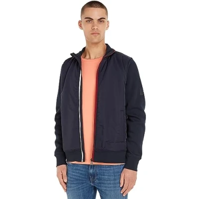 Abbildung von Tommy Hilfiger Clean MIX Media Stand Collar Übergangsjacke, Herren, Größe: XL, Desert sky